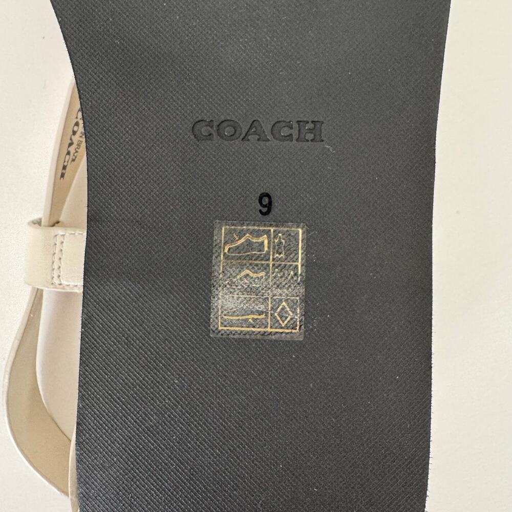 Coach Gracey Leather Thong Sandals Flats in Chalk Size 9 - Picture 11 of 11